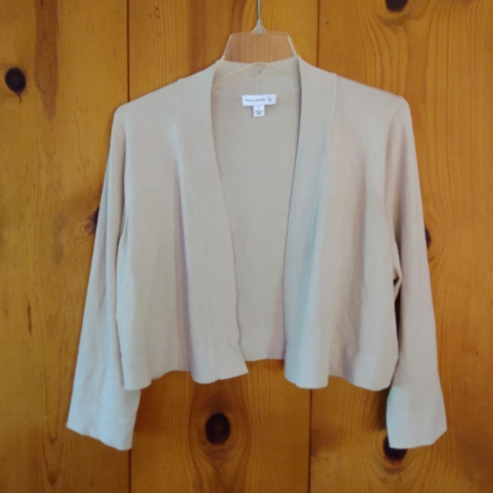 Susan Graver Open Front Bolero Cardigan 3/4 Sleeve